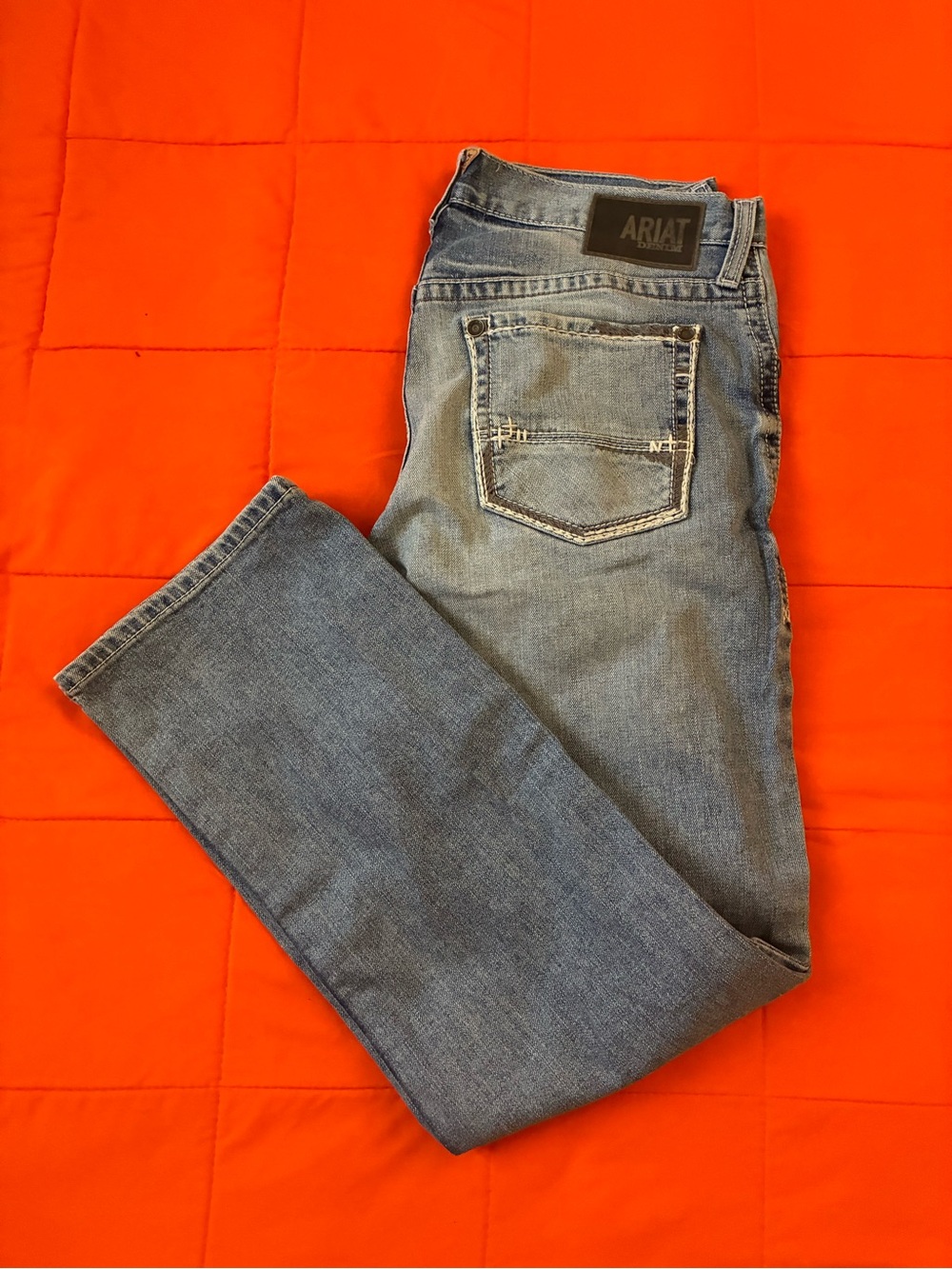 Ariat M2 Jeans Mens 32x32 Relaxed Boot Blue Relaxed Fit Bootcut Denim Western